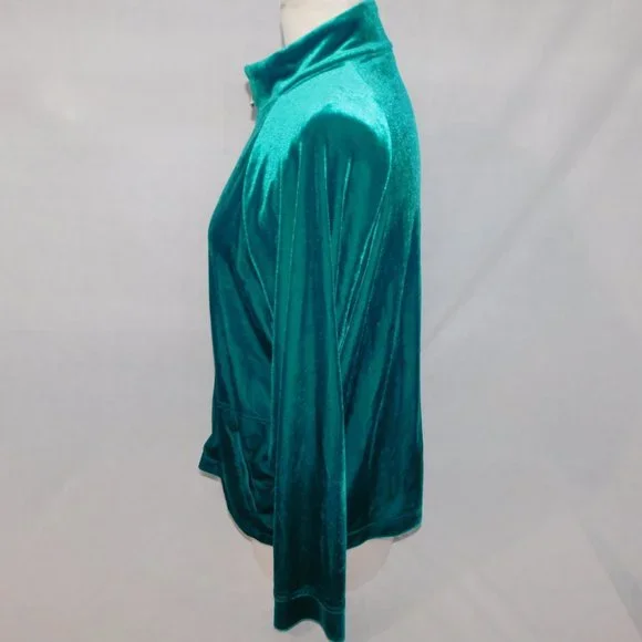 TanJay Emerald Velvet Jacket Lounging - Picture 7 of 9